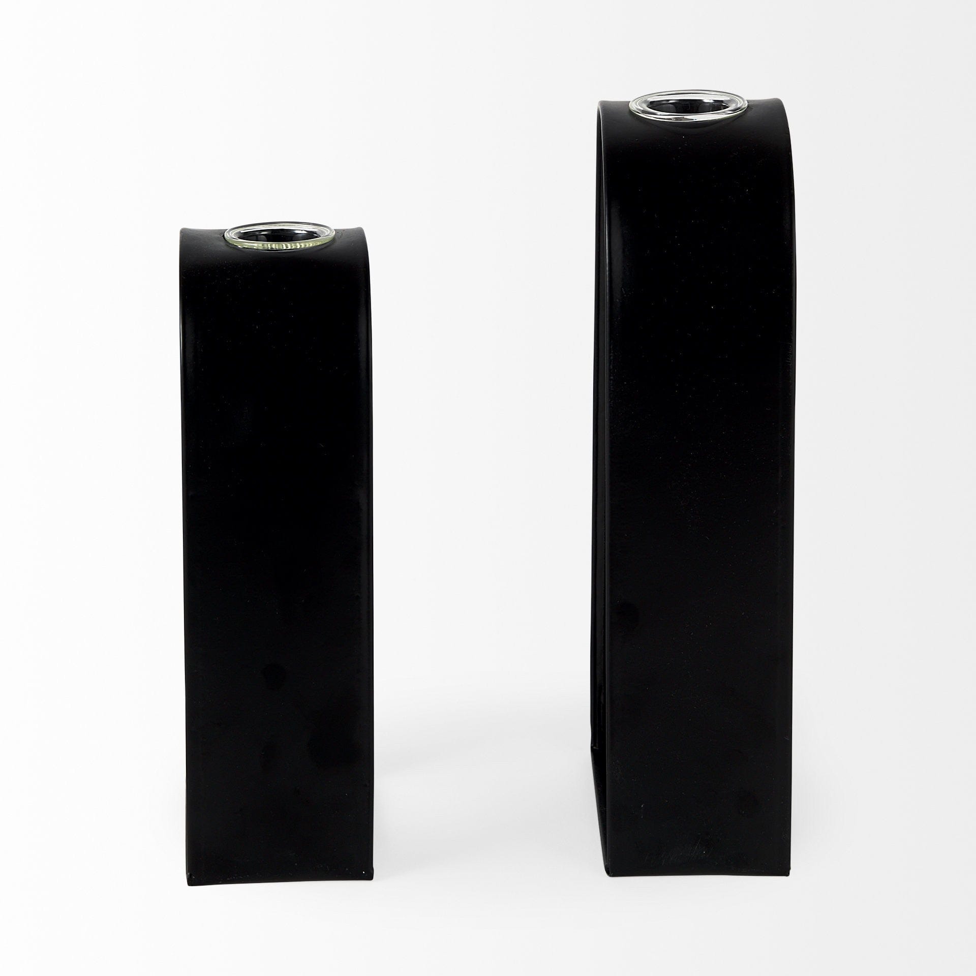 Set Of Two Black Metal Test Tube Decor Pieces - Homeroots