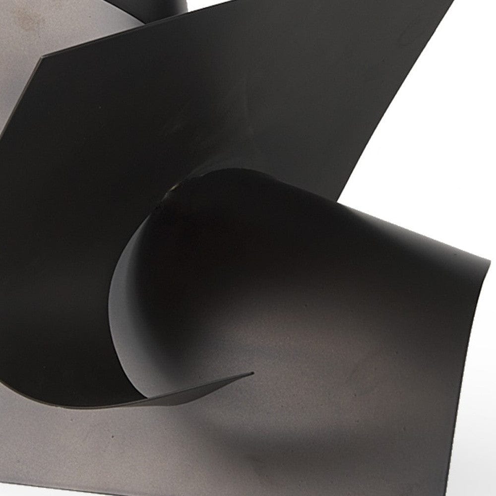 12" Contempo Antiqued Black Abstract Sculpture - Homeroots