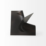 12" Contempo Antiqued Black Abstract Sculpture - Homeroots