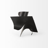 12" Contempo Antiqued Black Abstract Sculpture - Homeroots