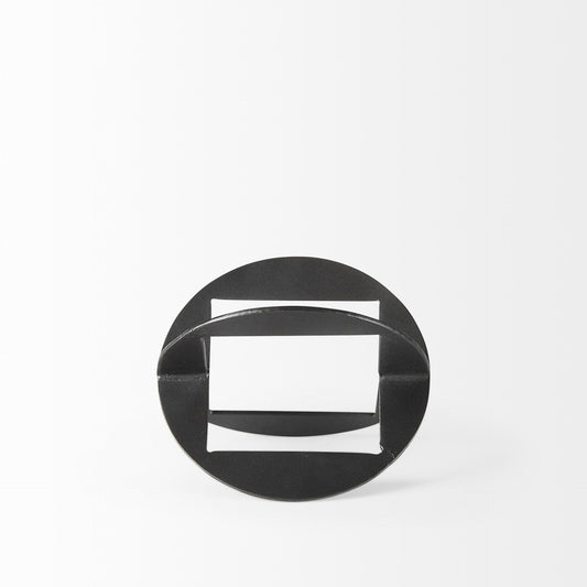 Petite Black Metal Geometric Decor Piece - Homeroots
