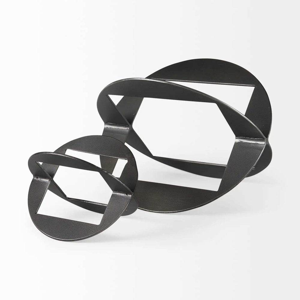 Petite Black Metal Geometric Decor Piece - Homeroots - Flyclothing LLC