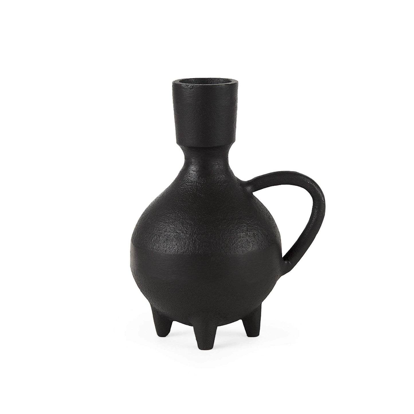 7" Black Ceramic Round Jug Vase - Homeroots - Flyclothing LLC