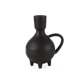 7" Black Ceramic Round Jug Vase - Homeroots - Flyclothing LLC