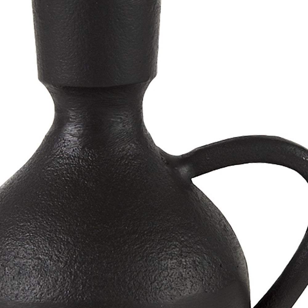 7" Black Ceramic Round Jug Vase - Homeroots - Flyclothing LLC