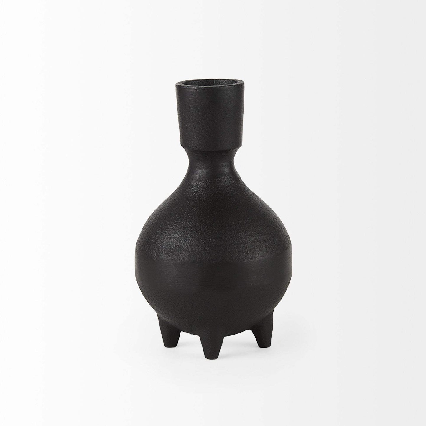 7" Black Ceramic Round Jug Vase - Homeroots - Flyclothing LLC