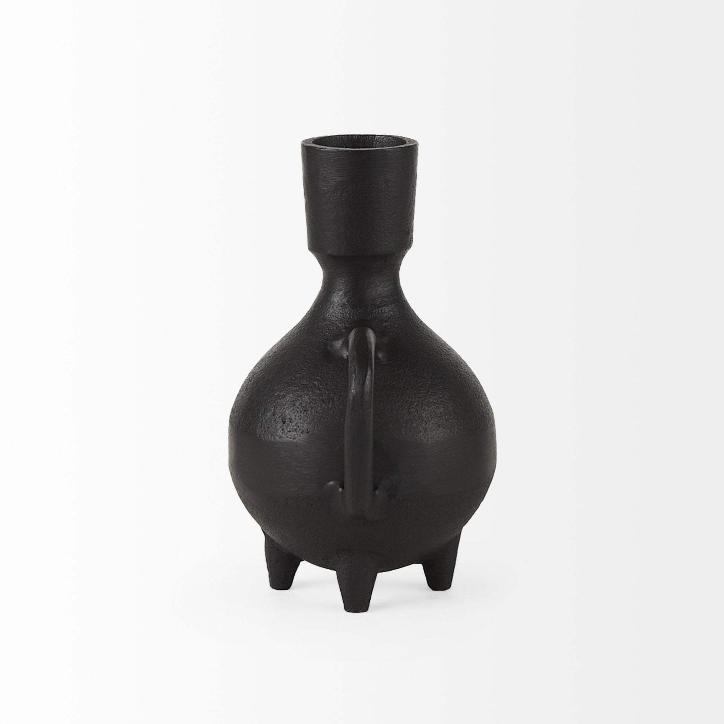 7" Black Ceramic Round Jug Vase - Homeroots - Flyclothing LLC