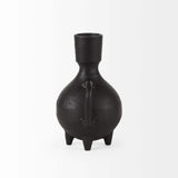 7" Black Ceramic Round Jug Vase - Homeroots - Flyclothing LLC