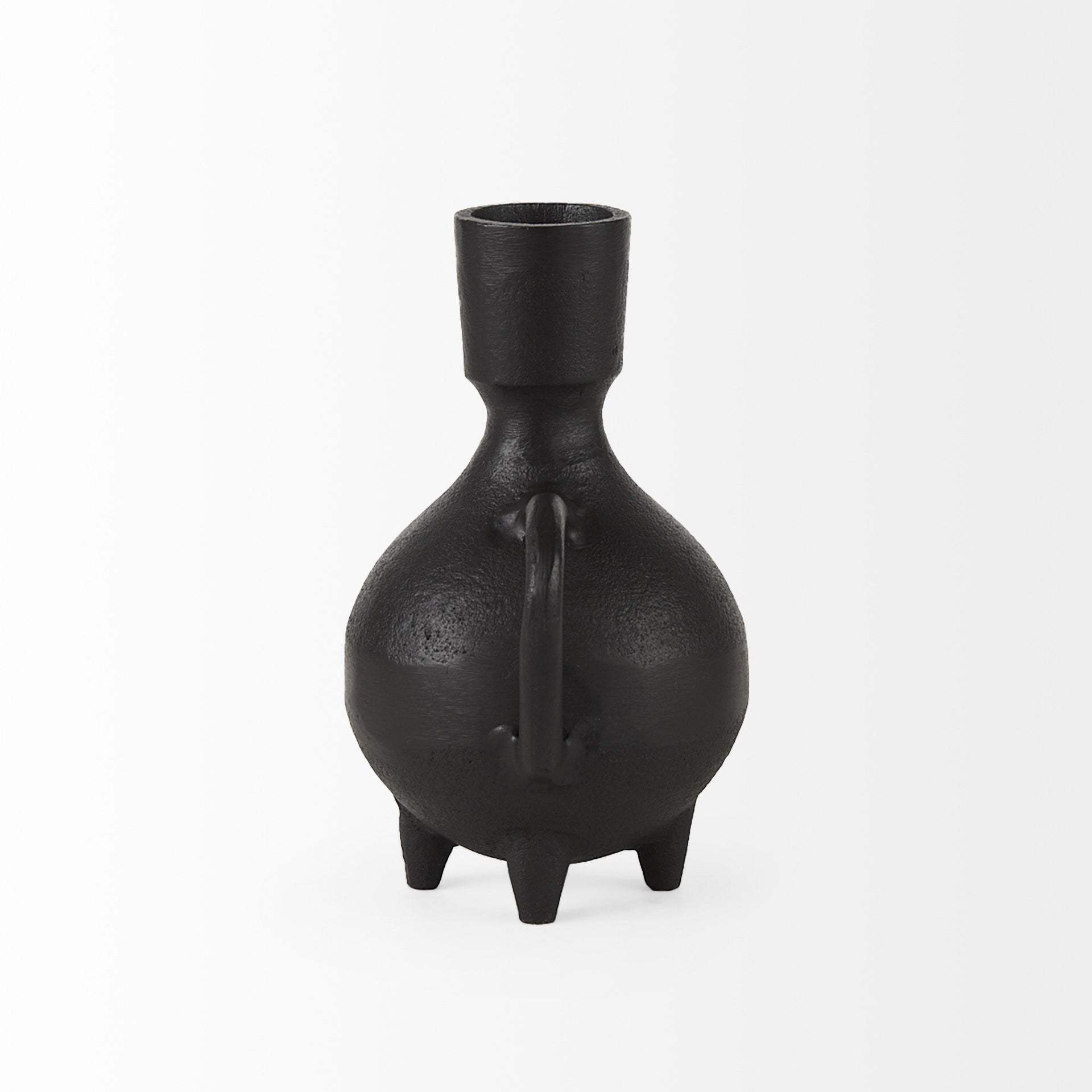 7" Black Ceramic Round Jug Vase - Homeroots - Flyclothing LLC