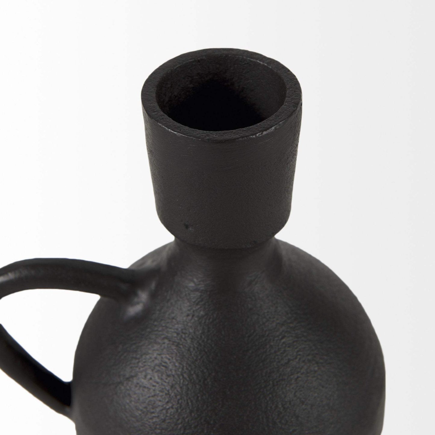 7" Black Ceramic Round Jug Vase - Homeroots - Flyclothing LLC