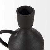 7" Black Ceramic Round Jug Vase - Homeroots - Flyclothing LLC