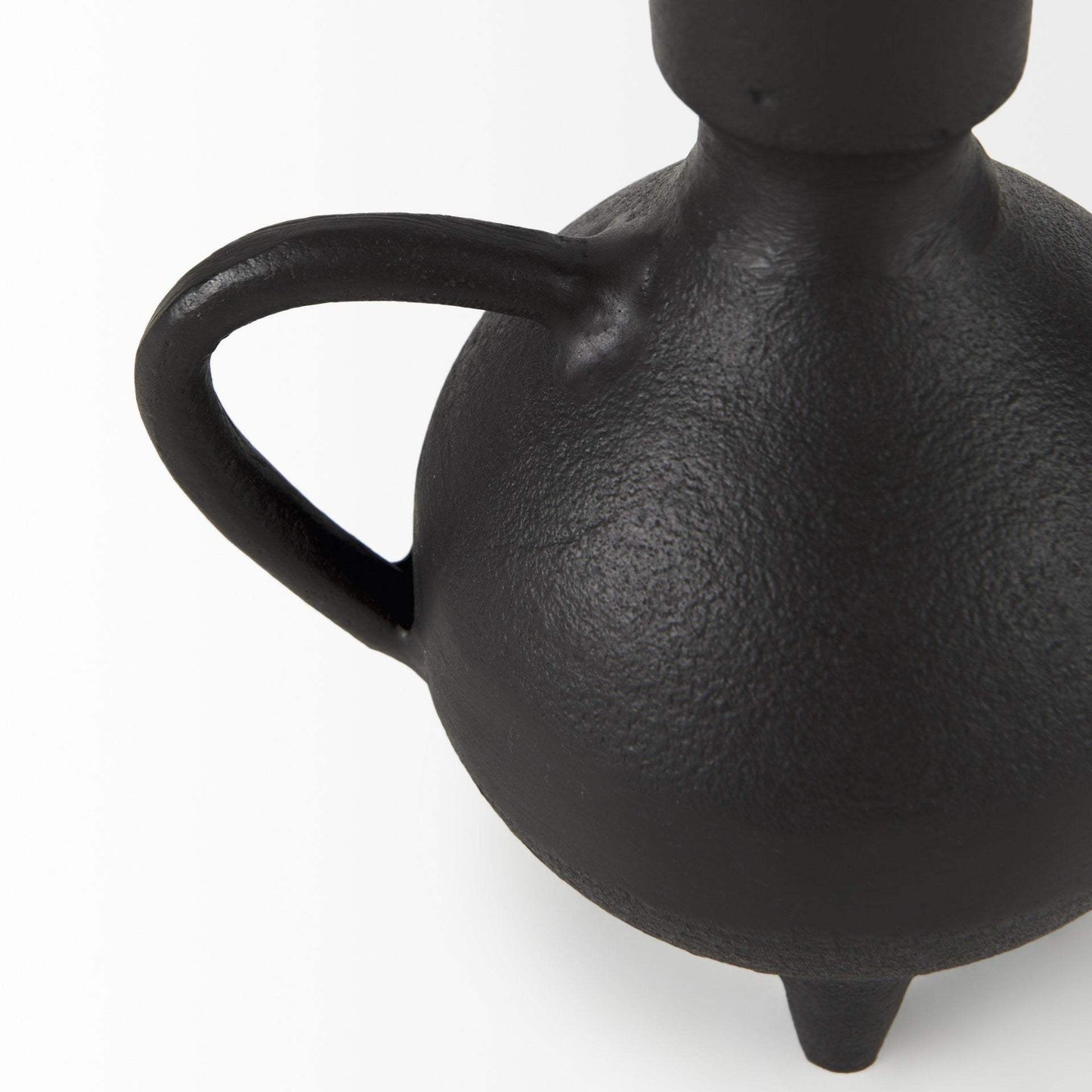 7" Black Ceramic Round Jug Vase - Homeroots - Flyclothing LLC