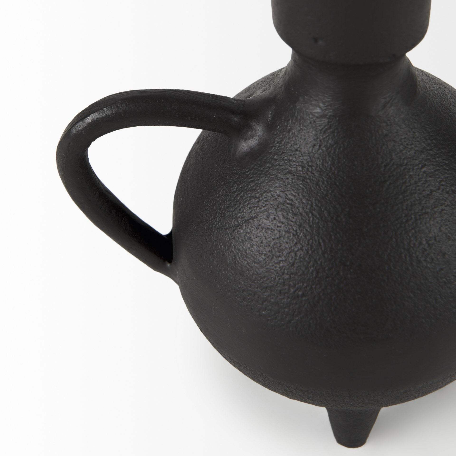 7" Black Ceramic Round Jug Vase - Homeroots - Flyclothing LLC