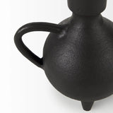 7" Black Ceramic Round Jug Vase - Homeroots