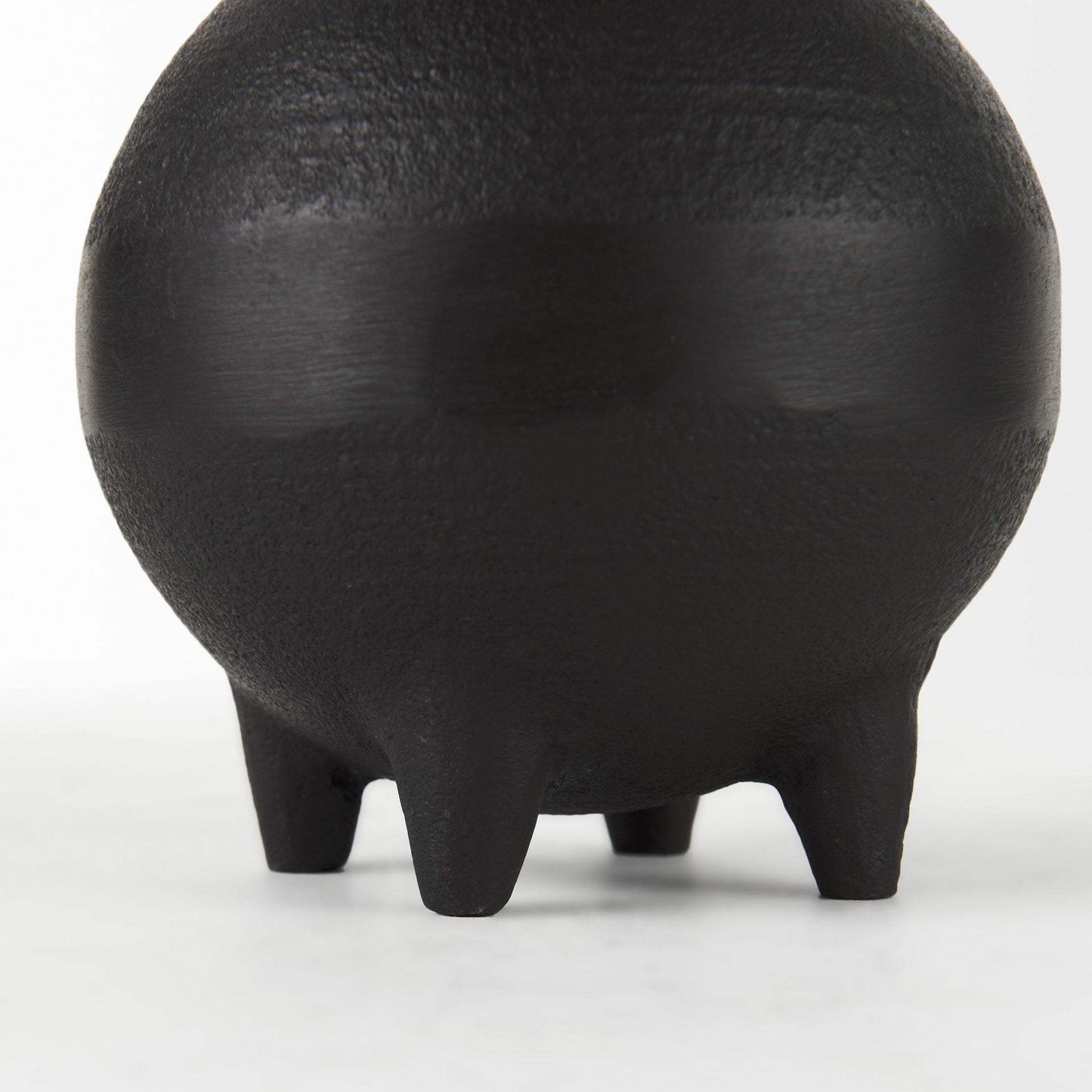 7" Black Ceramic Round Jug Vase - Homeroots - Flyclothing LLC
