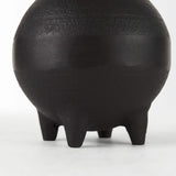 7" Black Ceramic Round Jug Vase - Homeroots - Flyclothing LLC