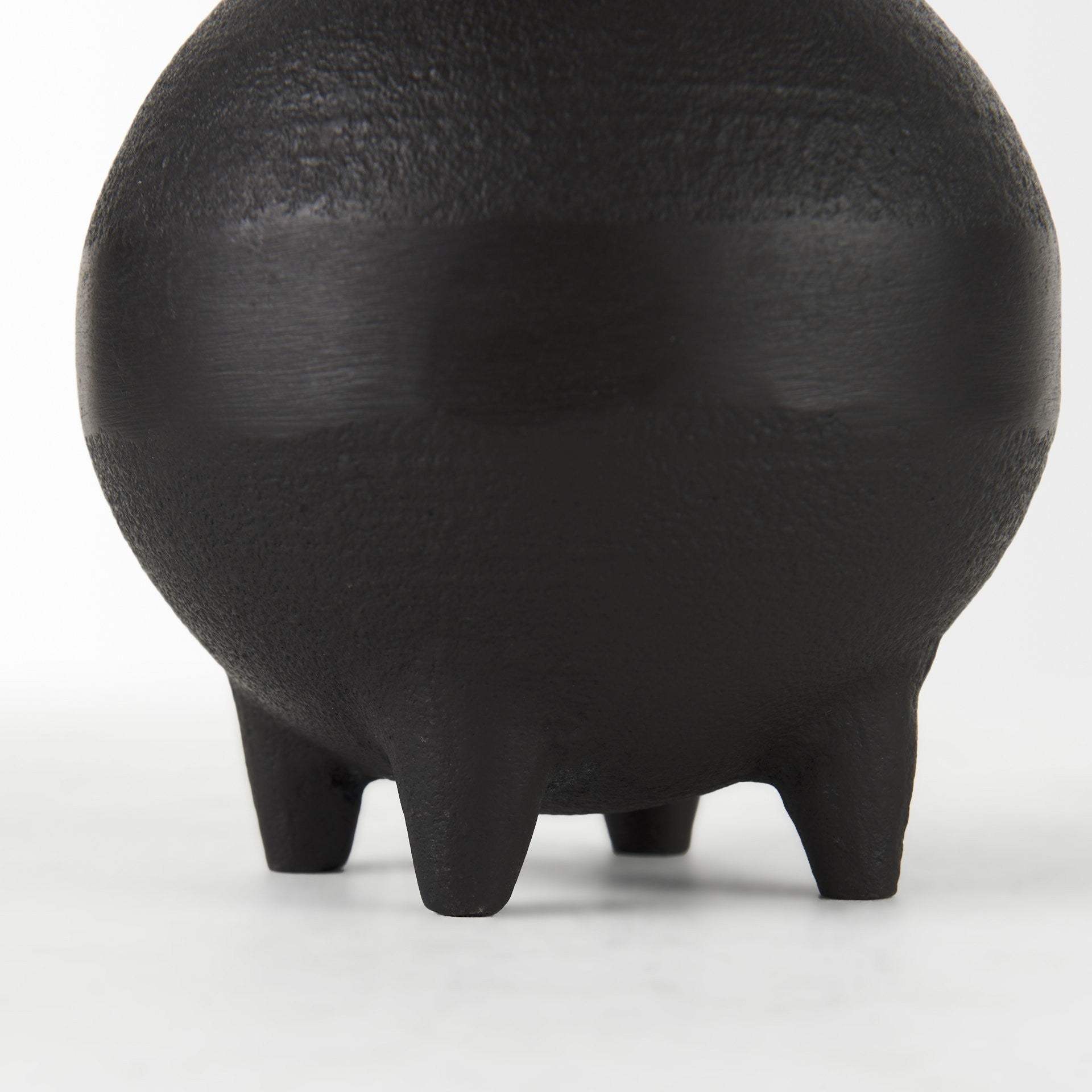 7" Black Ceramic Round Jug Vase - Homeroots - Flyclothing LLC