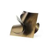12" Contempo Antiqued Gold Abstract Sculpture - Homeroots