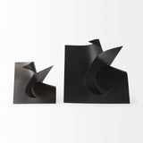 18" Contempo Antiqued Black Abstract Sculpture - Homeroots