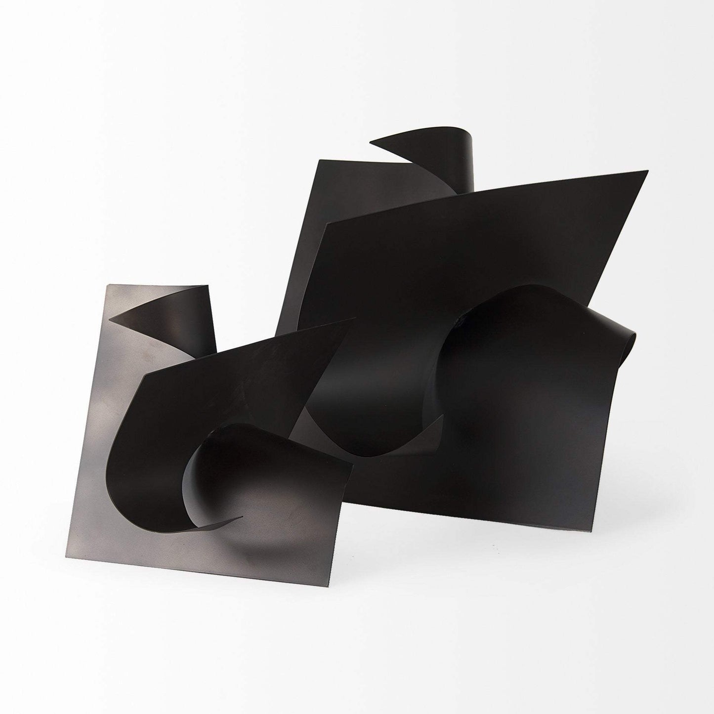 18" Contempo Antiqued Black Abstract Sculpture - Homeroots - Flyclothing LLC