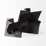18" Contempo Antiqued Black Abstract Sculpture - Homeroots - Flyclothing LLC