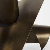 18" Contempo Antiqued Gold Abstract Sculpture - Homeroots