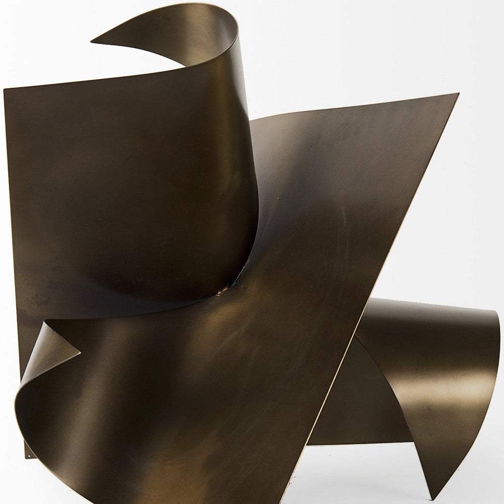 18" Contempo Antiqued Gold Abstract Sculpture - Homeroots - Flyclothing LLC