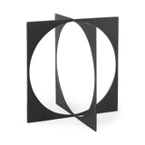 6" Charcoal Gray Metal Circle Square Sculpture - Homeroots