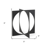 6" Charcoal Gray Metal Circle Square Sculpture - Homeroots