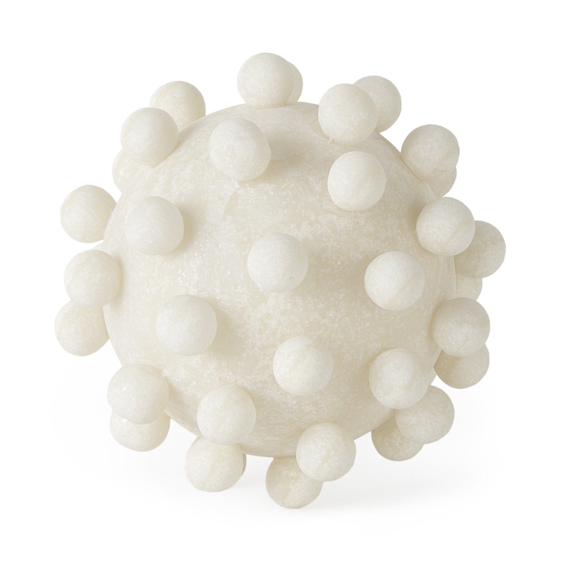 6" Ivory Knobby Nubs Resin Sphere - Homeroots
