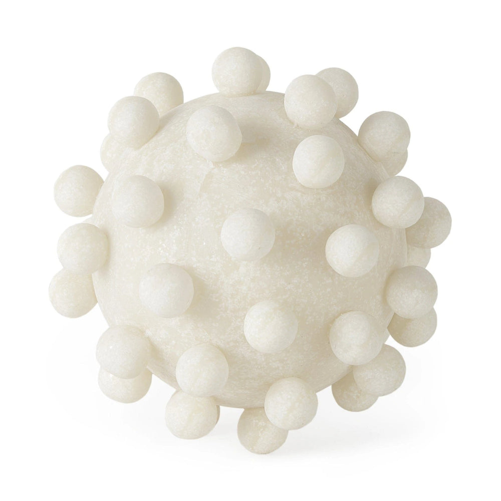 6" Ivory Knobby Nubs Resin Sphere - Homeroots