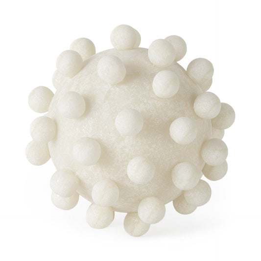 6" Ivory Knobby Nubs Resin Sphere - Homeroots