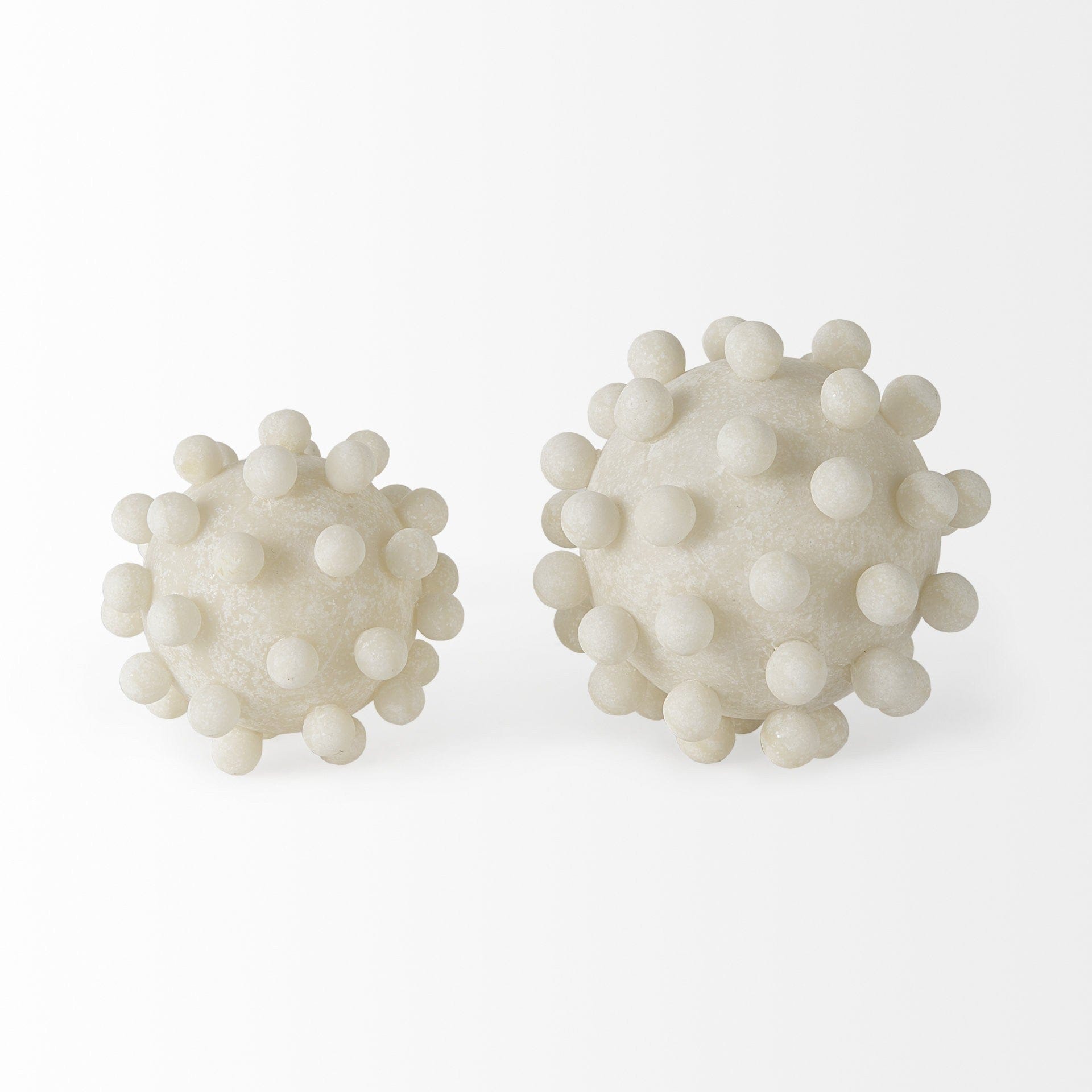 6" Ivory Knobby Nubs Resin Sphere - Homeroots