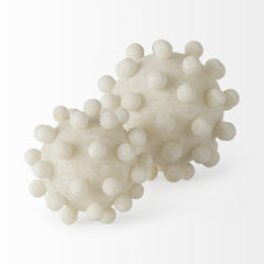 6" Ivory Knobby Nubs Resin Sphere - Homeroots