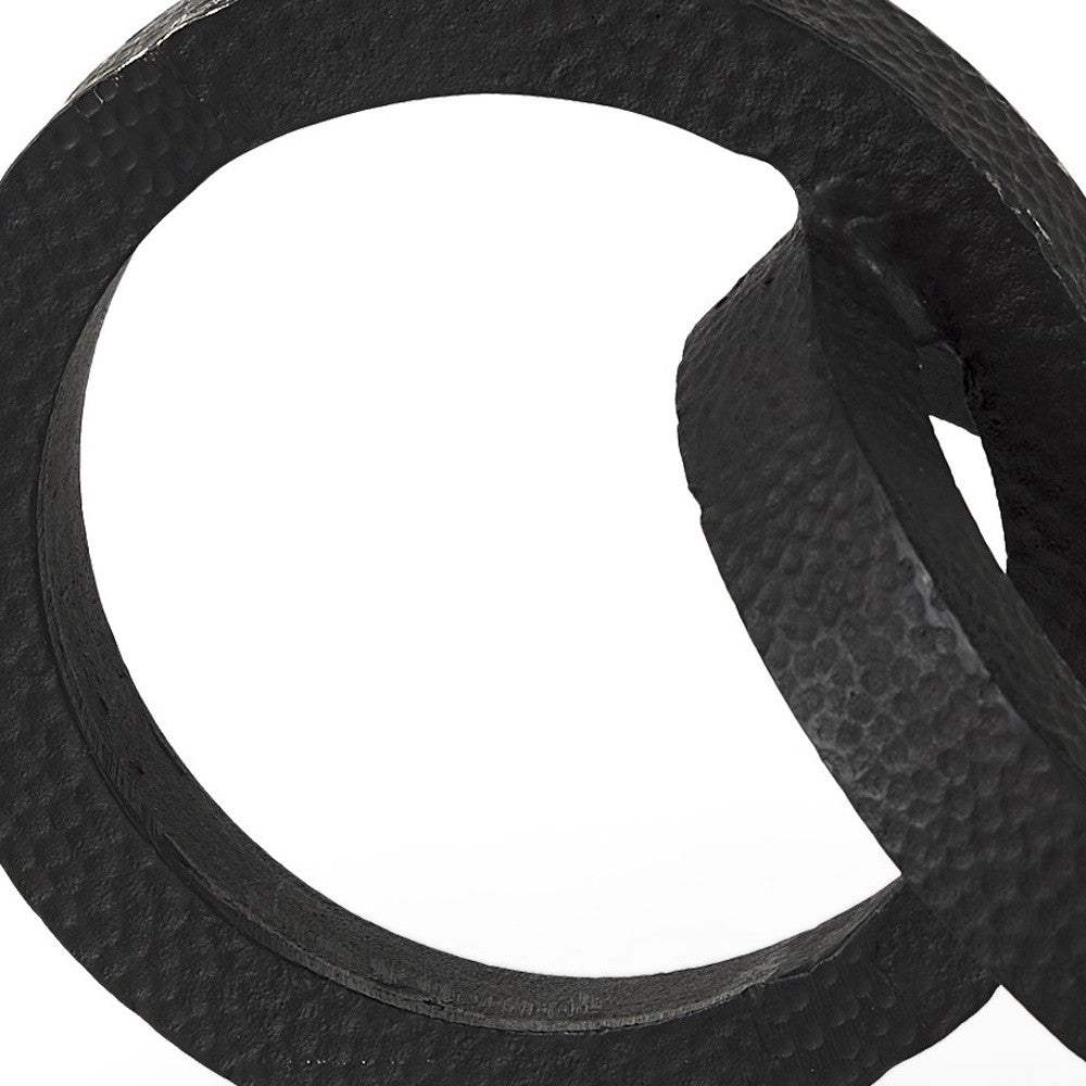 Two Ring Black Hammered Metal Sculpture - Homeroots - Flyclothing LLC