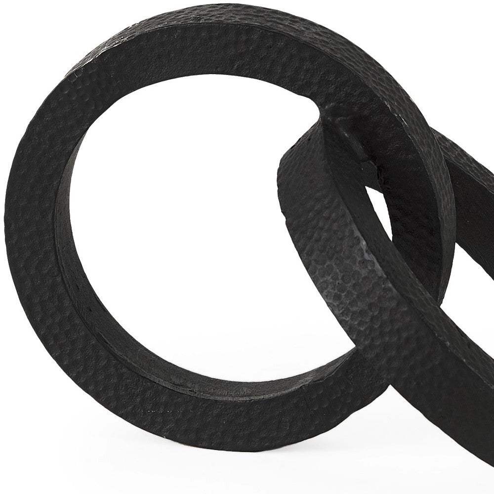 Two Ring Black Hammered Metal Sculpture - Homeroots - Flyclothing LLC