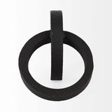 Two Ring Black Hammered Metal Sculpture - Homeroots - Flyclothing LLC