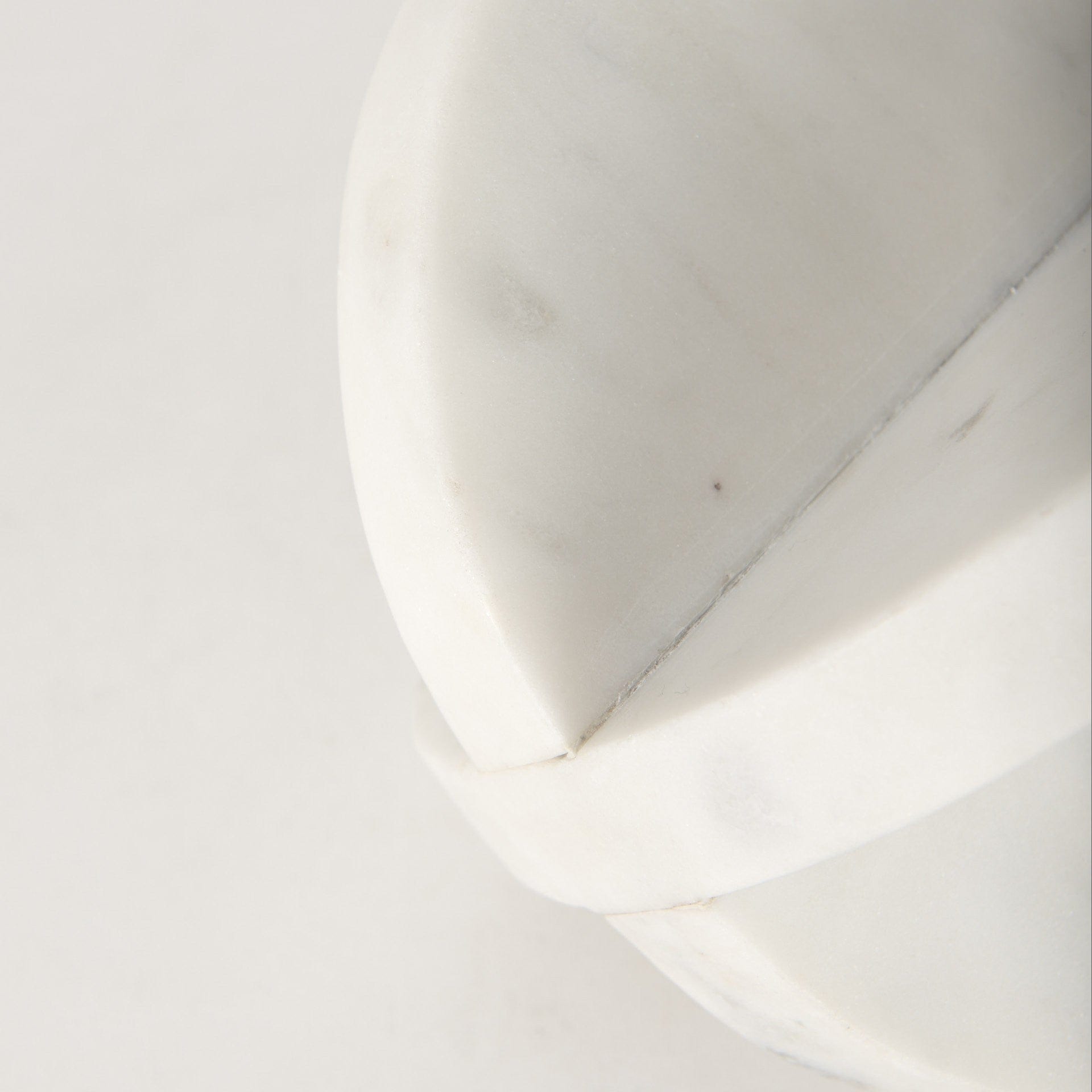 Petite White Marble Circular Sculpture - Homeroots