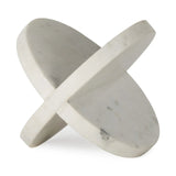 White Marble Geometric Circular Sculpture - Homeroots