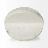 White Marble Geometric Circular Sculpture - Homeroots