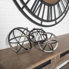Petite Black Metal Circular Decorative Object - Homeroots