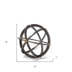 Petite Black Metal Circular Decorative Object - Homeroots