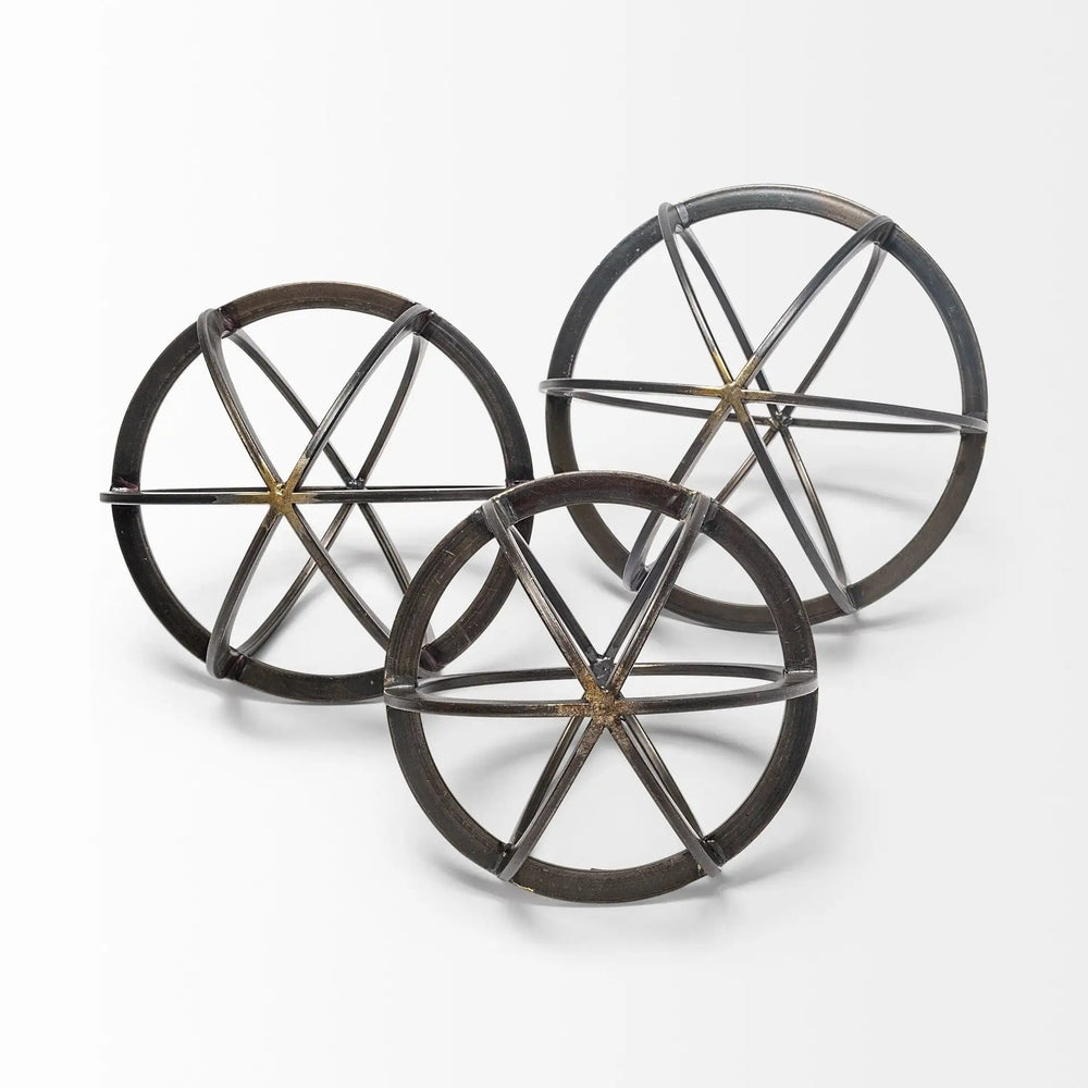 Black Metal Circular Decorative Object - Homeroots