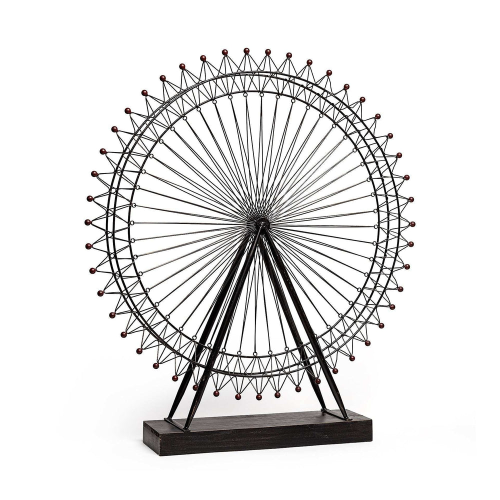 Metal And Wood London Eye Moveable Sculpture - Homeroots - Flyclothing LLC