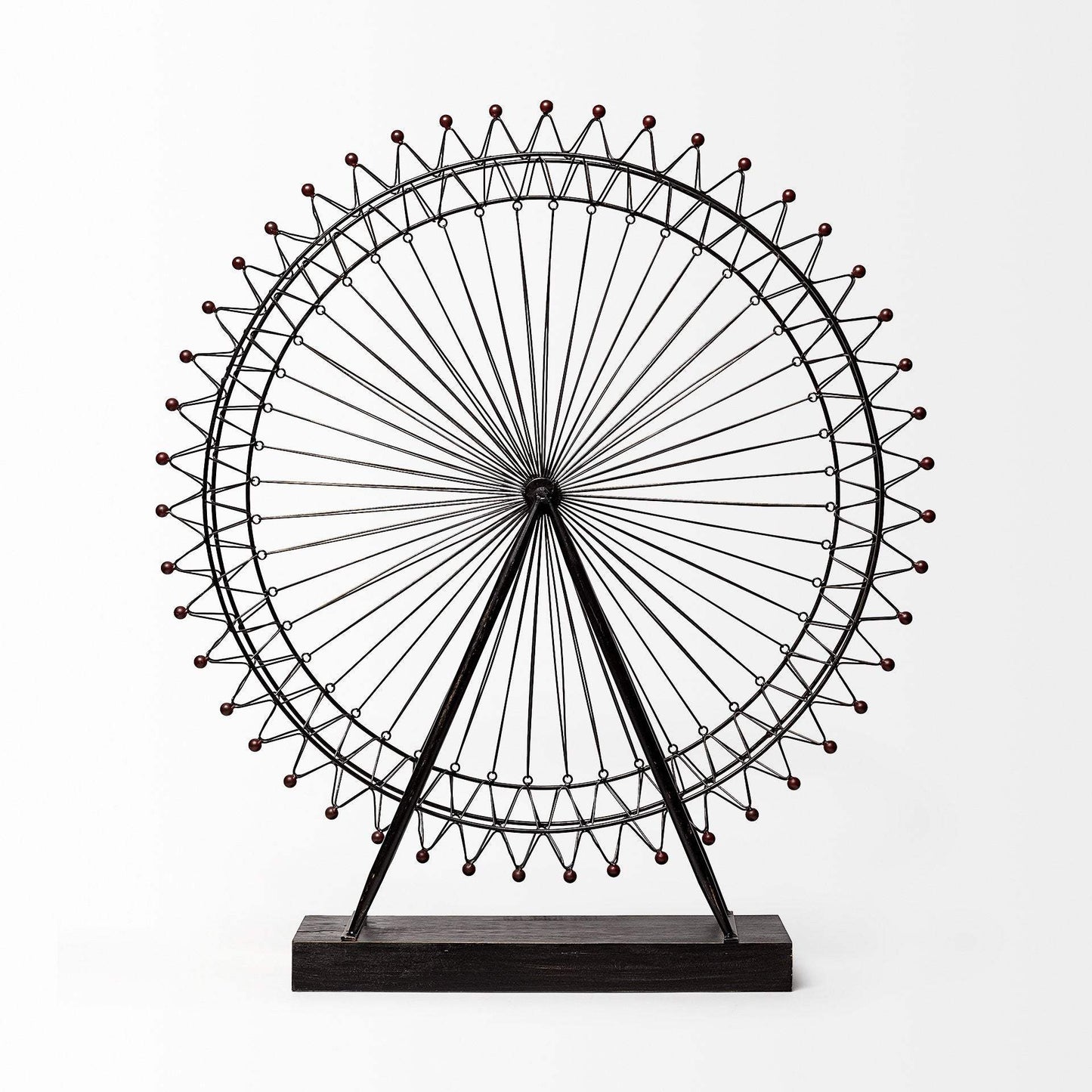 Metal And Wood London Eye Moveable Sculpture - Homeroots - Flyclothing LLC