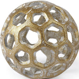 3" Gold Metal Decorative Orb Tabletop Sculpture - Homeroots