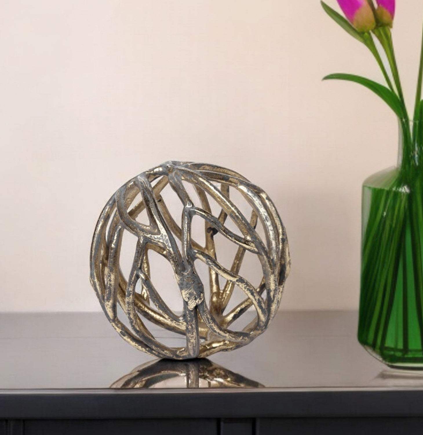 Petite Gold Metal Tree Branch Sculpture - Homeroots - Flyclothing LLC