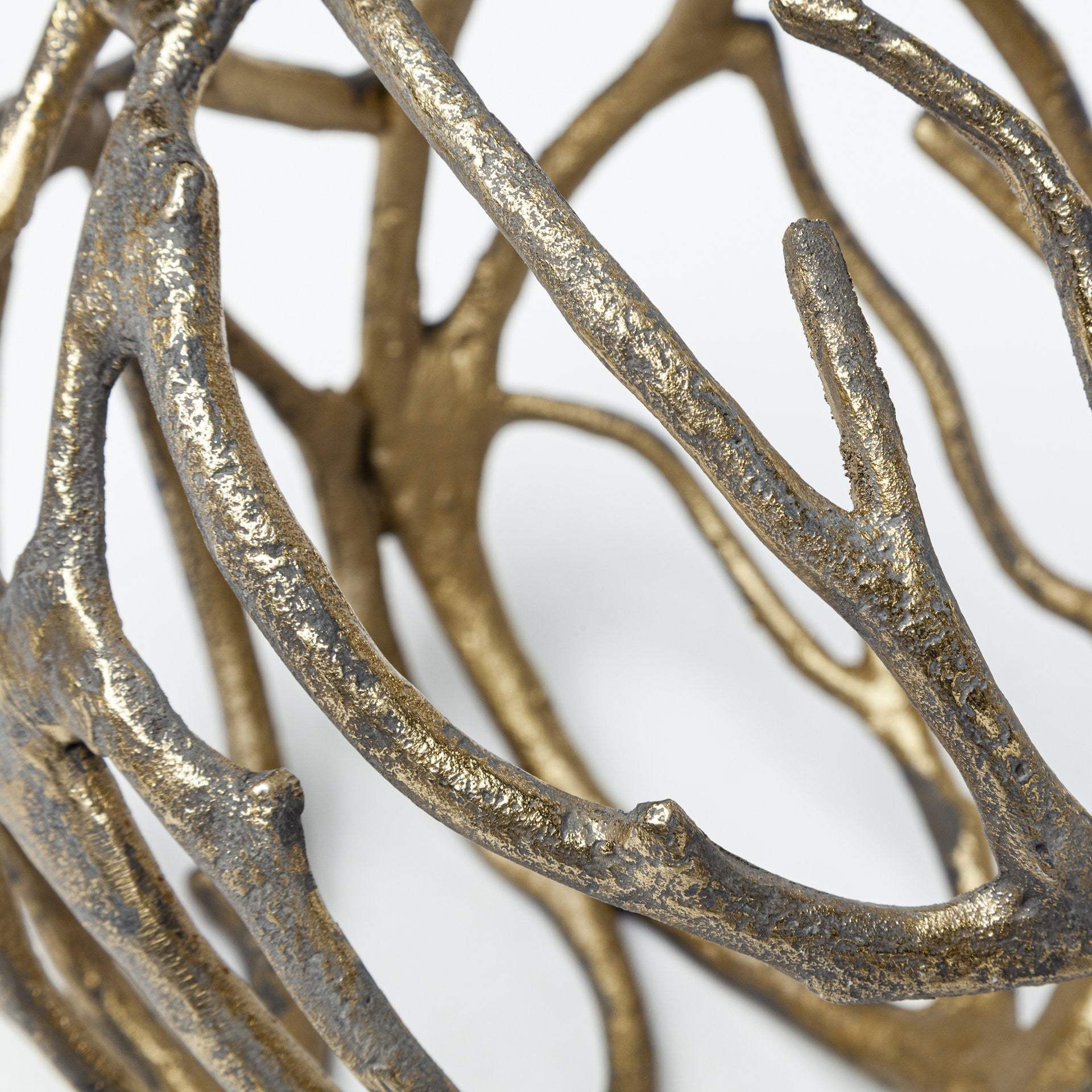 Petite Gold Metal Tree Branch Sculpture - Homeroots - Flyclothing LLC