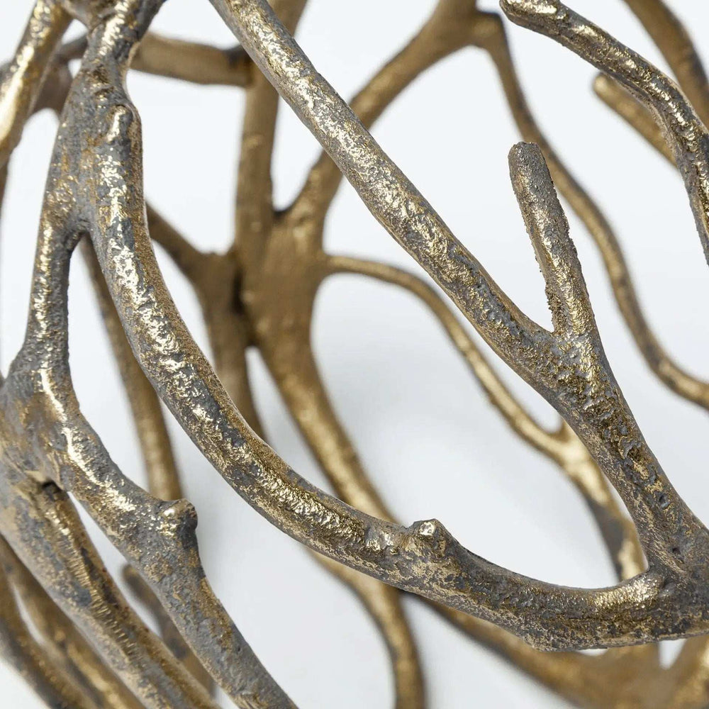 Petite Gold Metal Tree Branch Sculpture - Homeroots - Flyclothing LLC