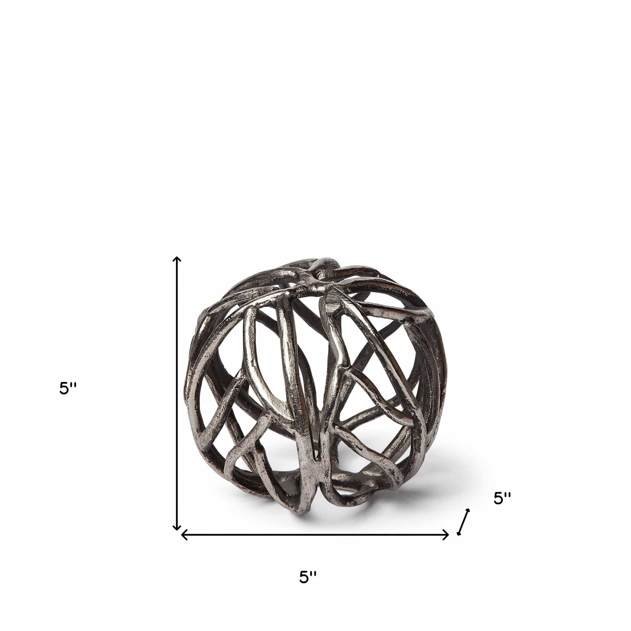 Petite Silver Metal Tree Branch Sculpture - Homeroots